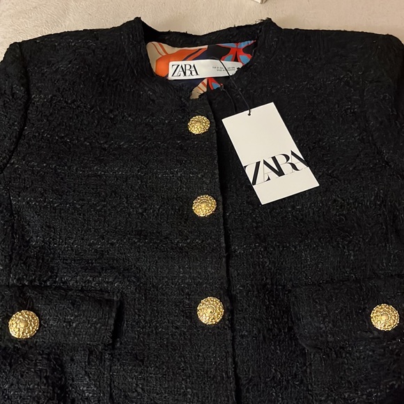 NWT Zara Cropped Textured Blazer - Picture 13 of 13